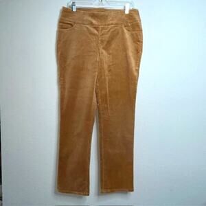 Denim & Co. Size 12 Camel Regular Full Length Straight Leg Corduroy Pant